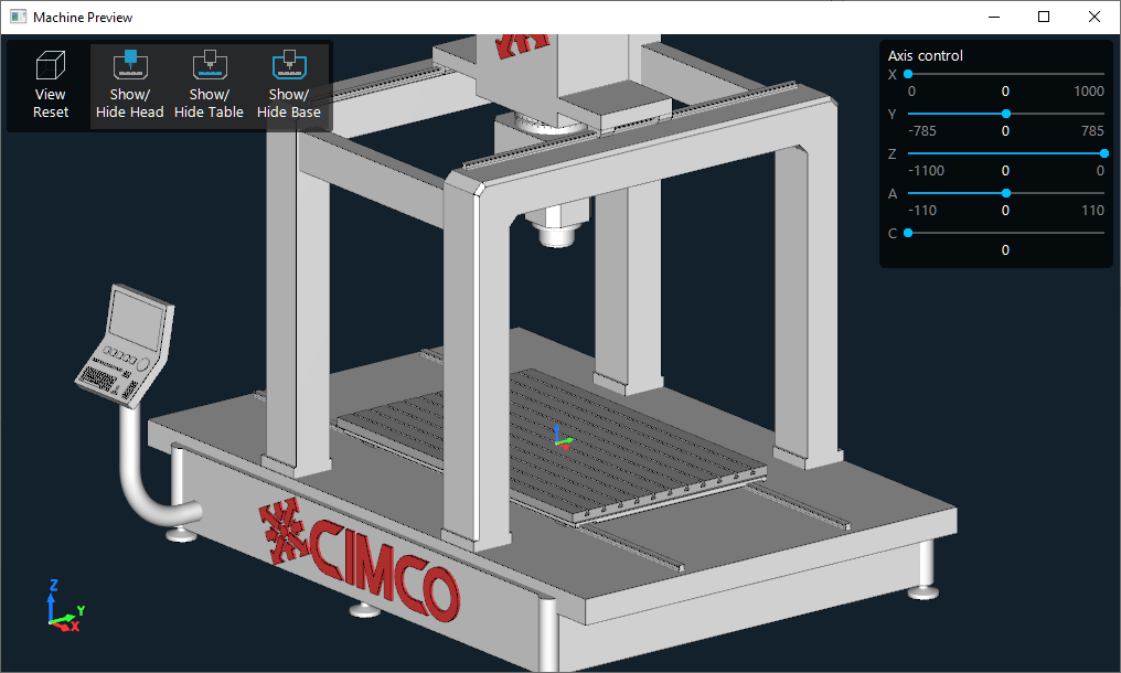 Machine Preview CIMCO Edit 2024 User Guide